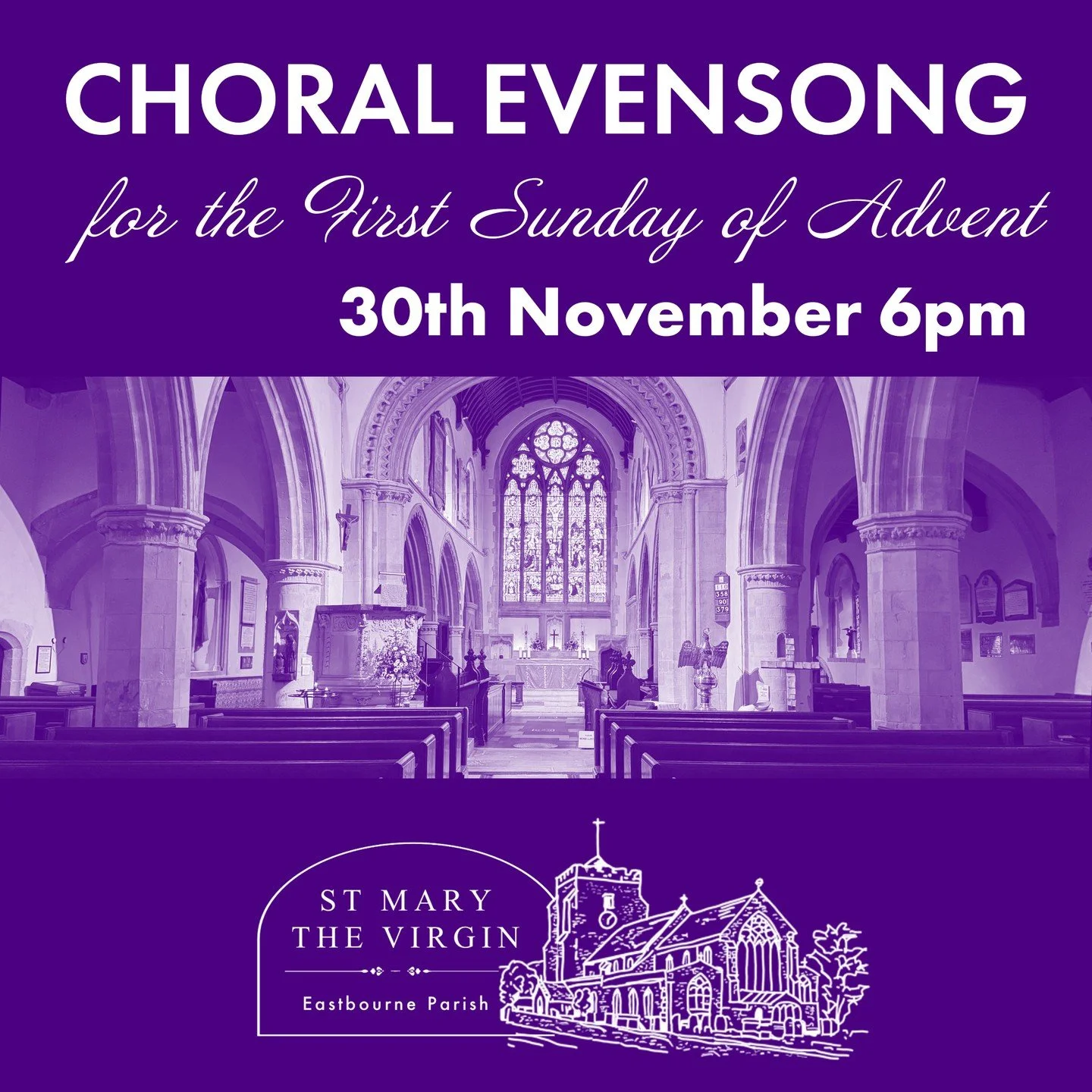Services for the 30th November ~ the first Sunday of Advent

8am ~ BCP Eucharist 
9.45am ~ Sung Eucharist 
6pm ~ Choral Evensong with guest preacher, the Ven. Russell Dewhurst (Archdeacon of Hastings)

Live stream links: 
9.45 https://www.youtube.com