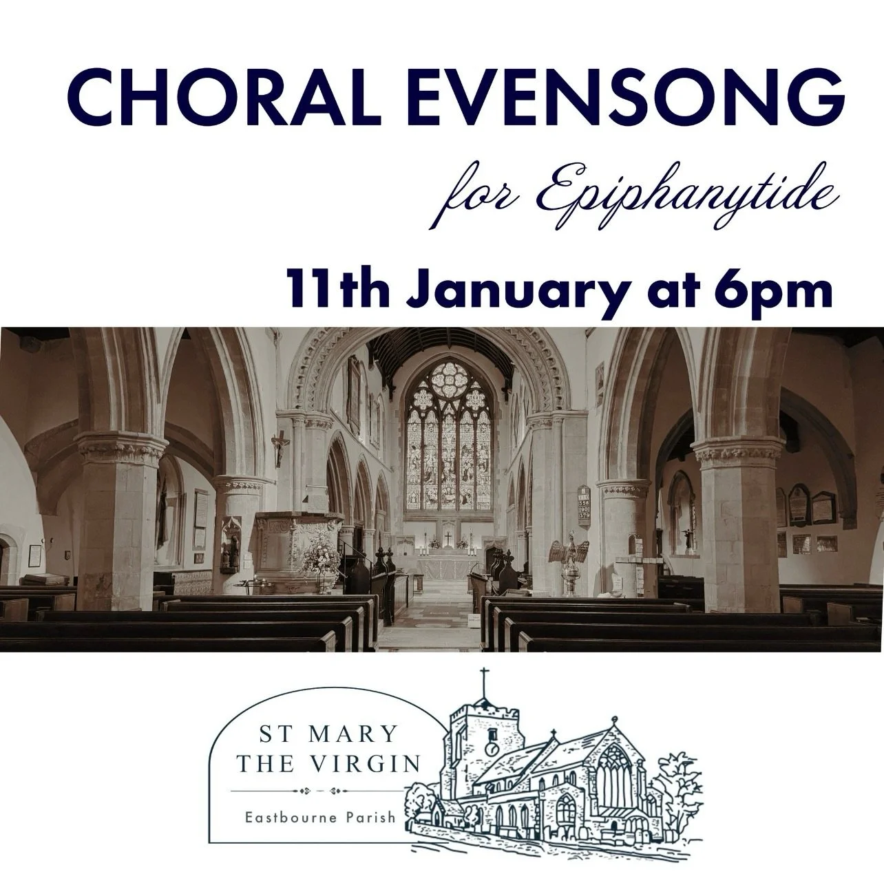 Sunday Services ~ 11th January ~ The Baptism of Christ

9.45 ~ Sung Eucharist
12.15 ~ BCP Eucharist
(3pm Book Talk postponed &lsquo;til 8th March)
6pm ~ Choral Evensong for Epiphanytide

Livestream links 
* please note that we hope to have finally re