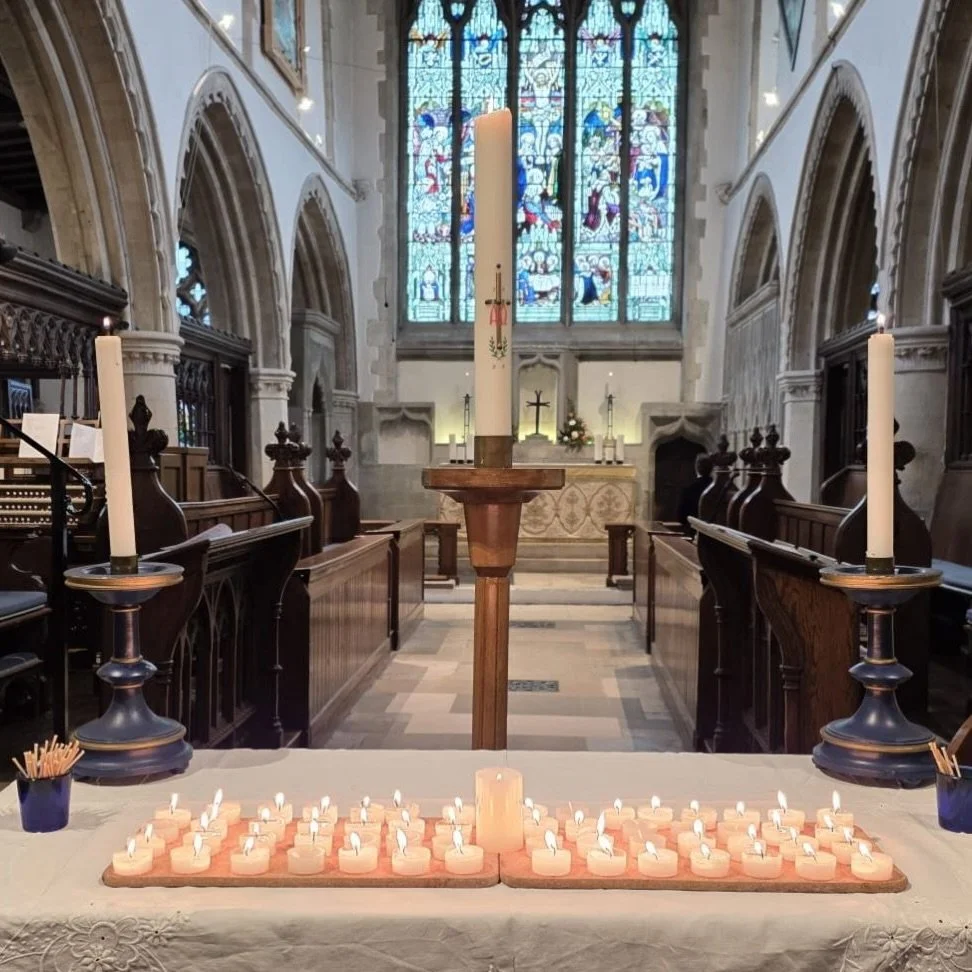 We were very glad to be able to provide the space for people to gently remember their loved ones this afternoon. The candles for remembering were made with the old Easter candles of this church, meaning that the sadness of loss was woven into the Chr