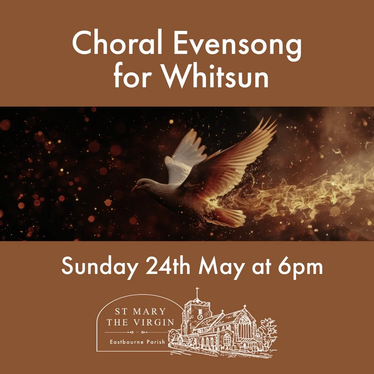 Whit Sunday ~ The Feast of Pentecost ~ 24th May

9.45 ~ Sung Eucharist
12.15 ~ BCP Eucharist 
2pm ~ Holy Baptism
6pm ~ Choral Evensong for Whitsun

Live stream link for the 9.45 https://www.youtube.com/live/Keq423eB4-o?si=ETl5DUsWDA91iLHh