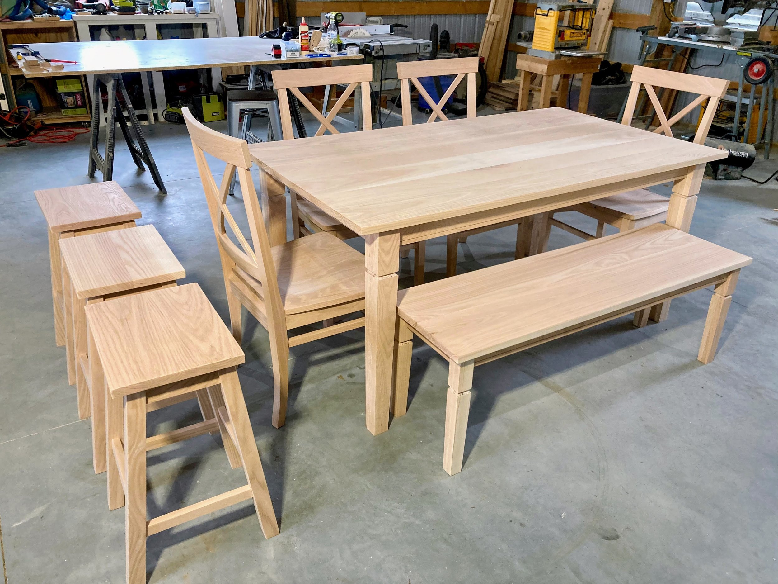 Stools, Matching Bench (Chair Options Available)