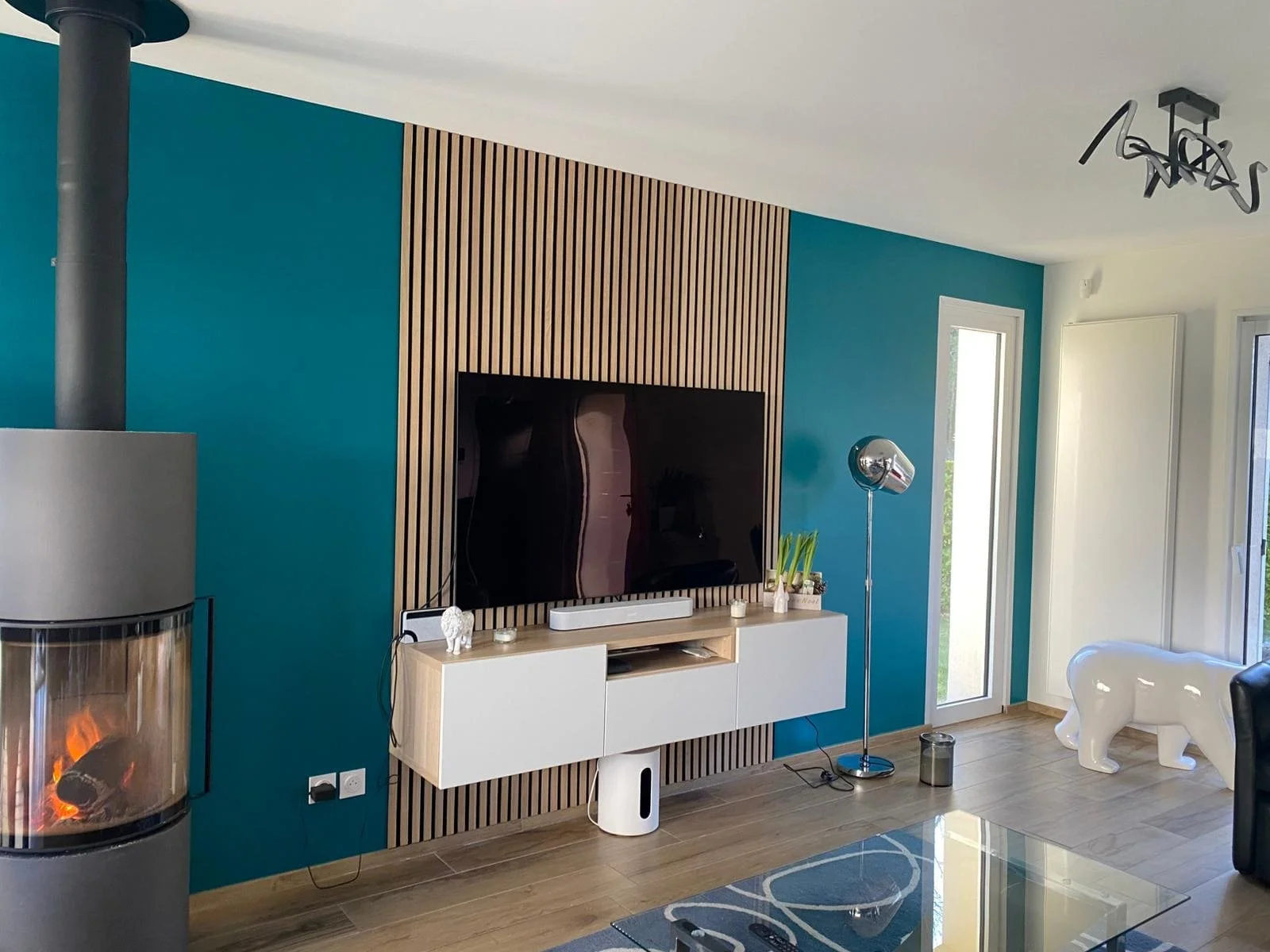 planche d'inspiration au couleur chaude pour une pièce de vie 