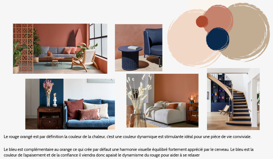 Planche inspiration terracootta et bleu nuit