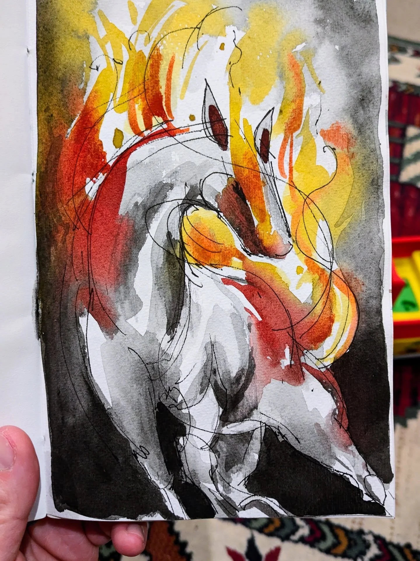 Happy Year of The Fire Horse. Year of courage, independence and forward momentum... 🙏🏽🤍🔥🐎 #freepalestine🇵🇸 #yearofthehorse2026 #yearofthefirehorse #editorialillustration #illustratoroninstagram