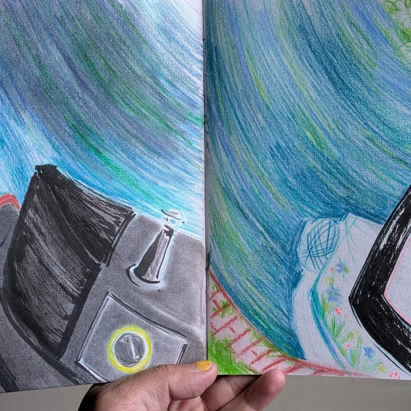 More quick and rough sketches while a queue of boats went through the lock we were sat at. Quite liked the movement in these. With @nataliemelinek 
#illustration_daily #illustratoroninstagram #livesketching #canalboats #illustratortravels