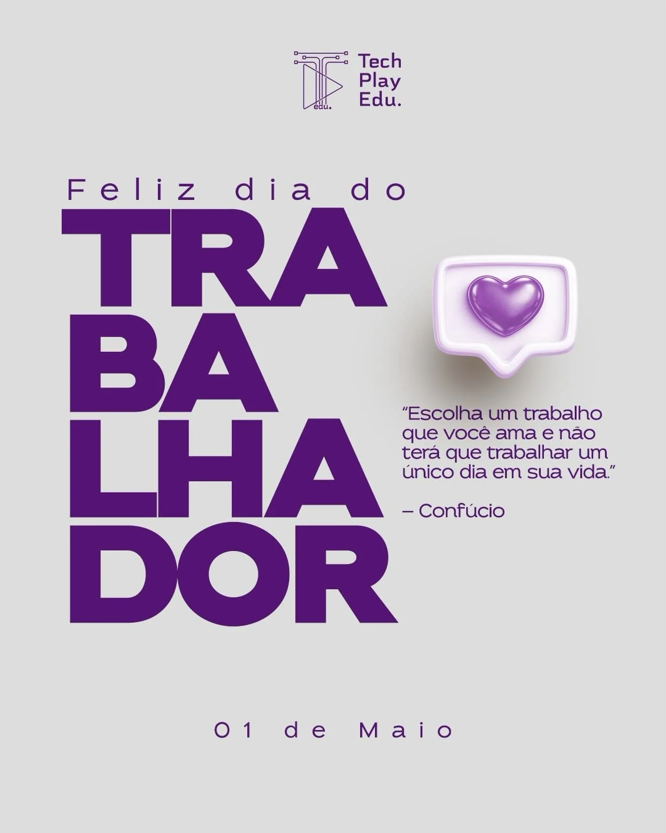 Por tr&aacute;s de cada conquista, tem esfor&ccedil;o, dedica&ccedil;&atilde;o e muita batalha. 

01 de maio - Feliz Dia do Trabalhador