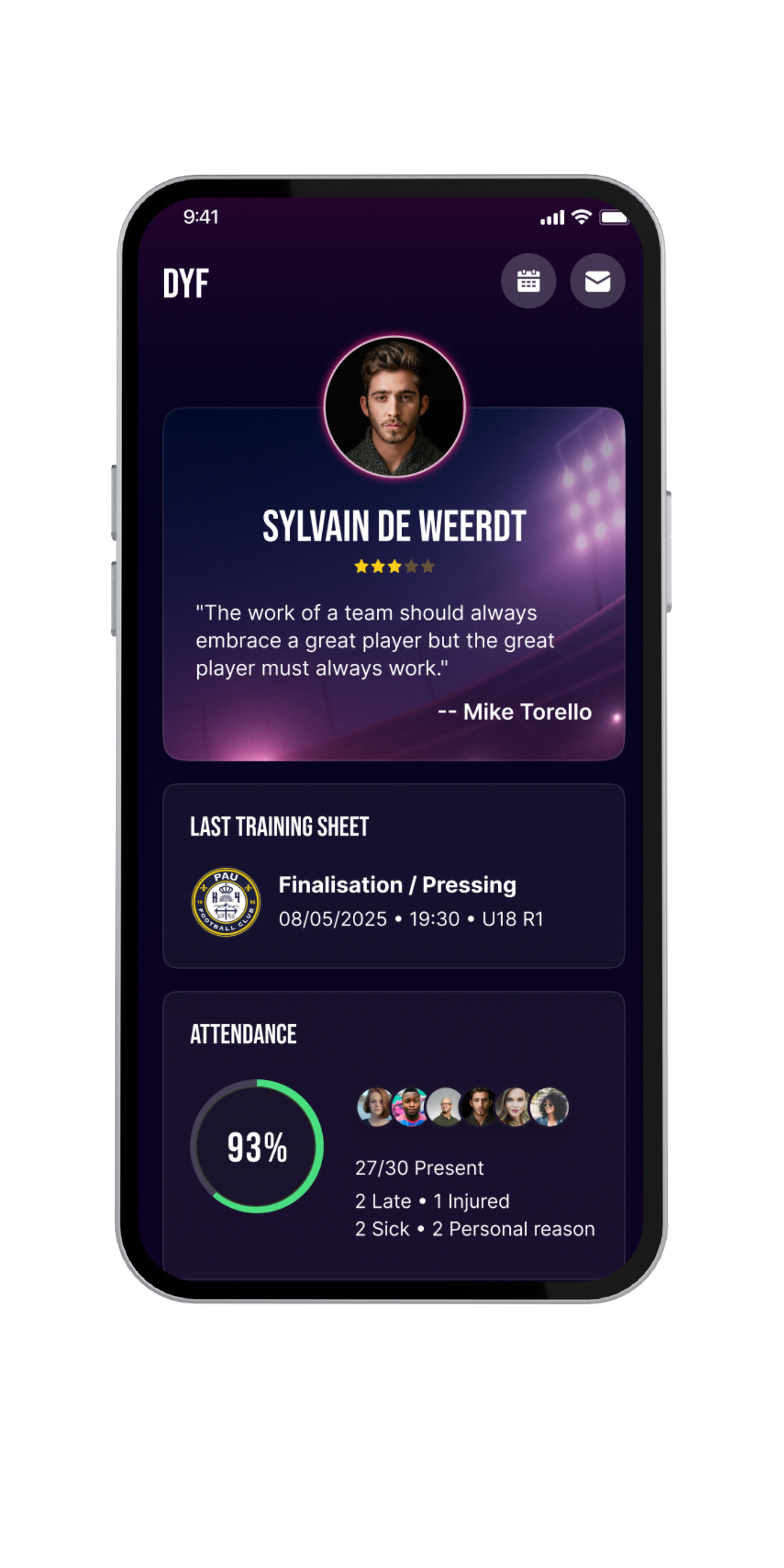 Écran DYF carte joueur