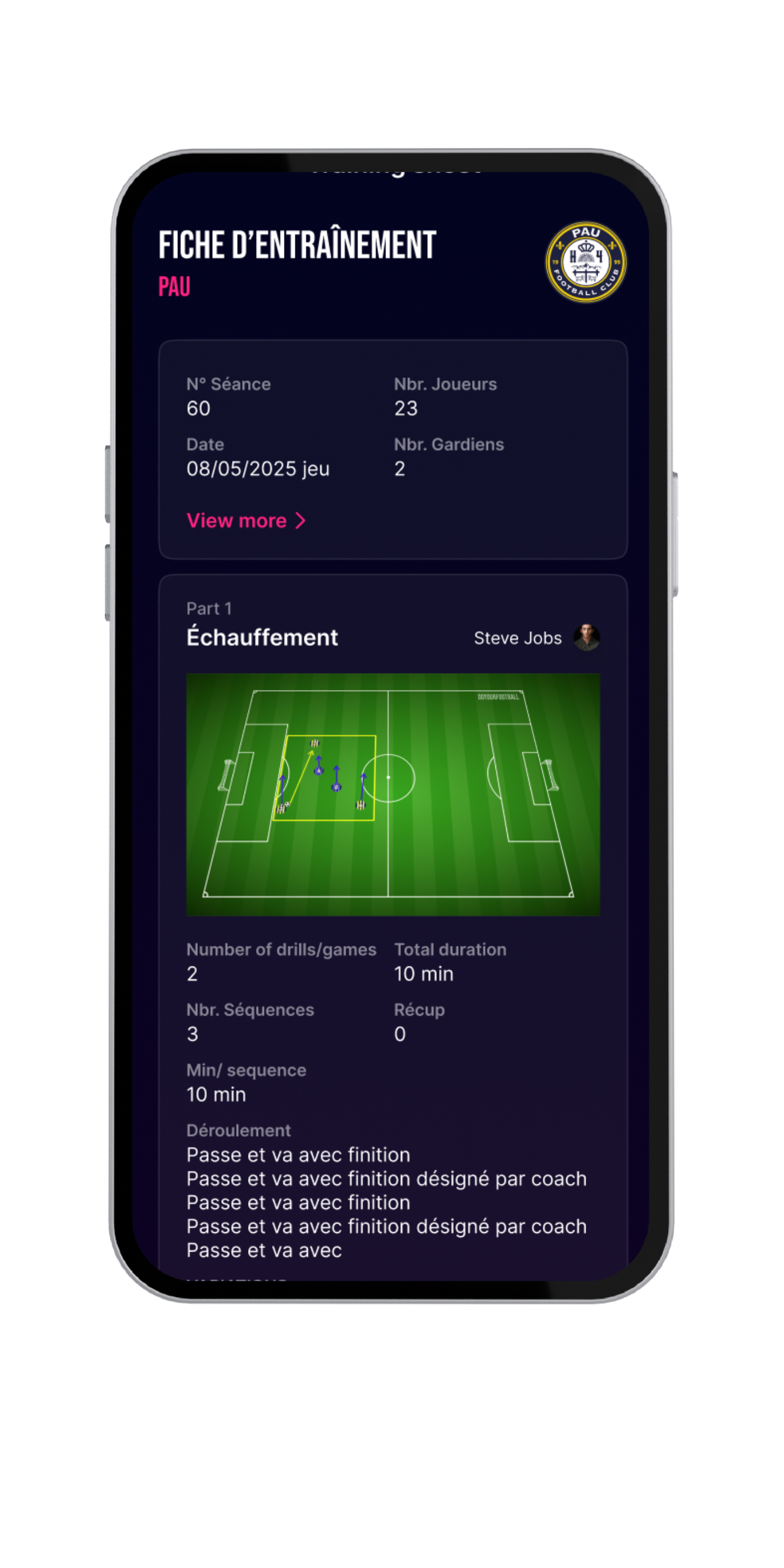 Écran DYF stats joueur