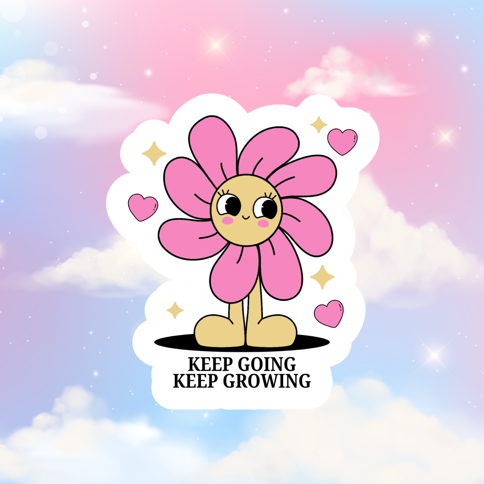 Keep Going, Keep Growing Flower Sticker