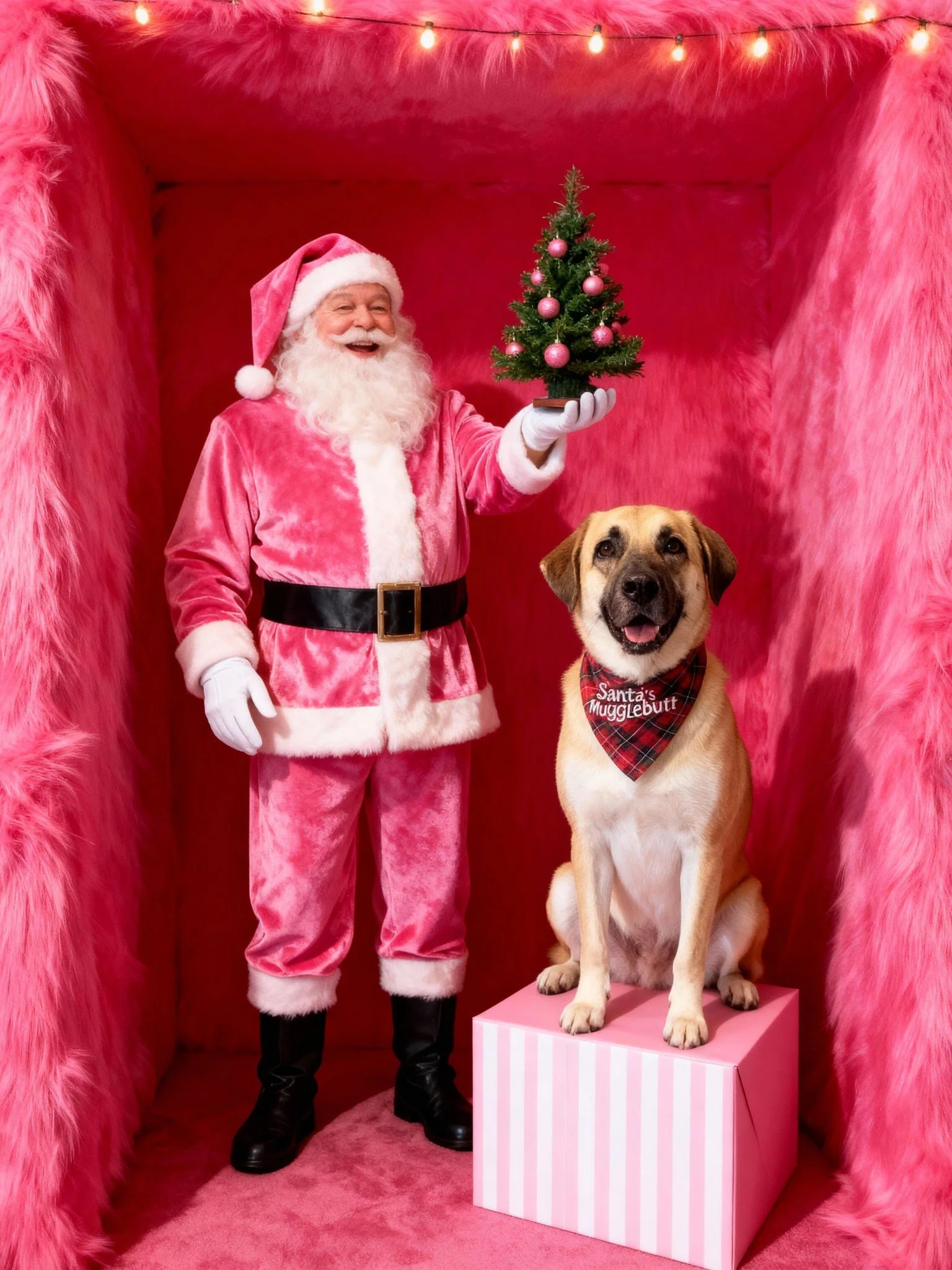 Dixie with Santa Paws