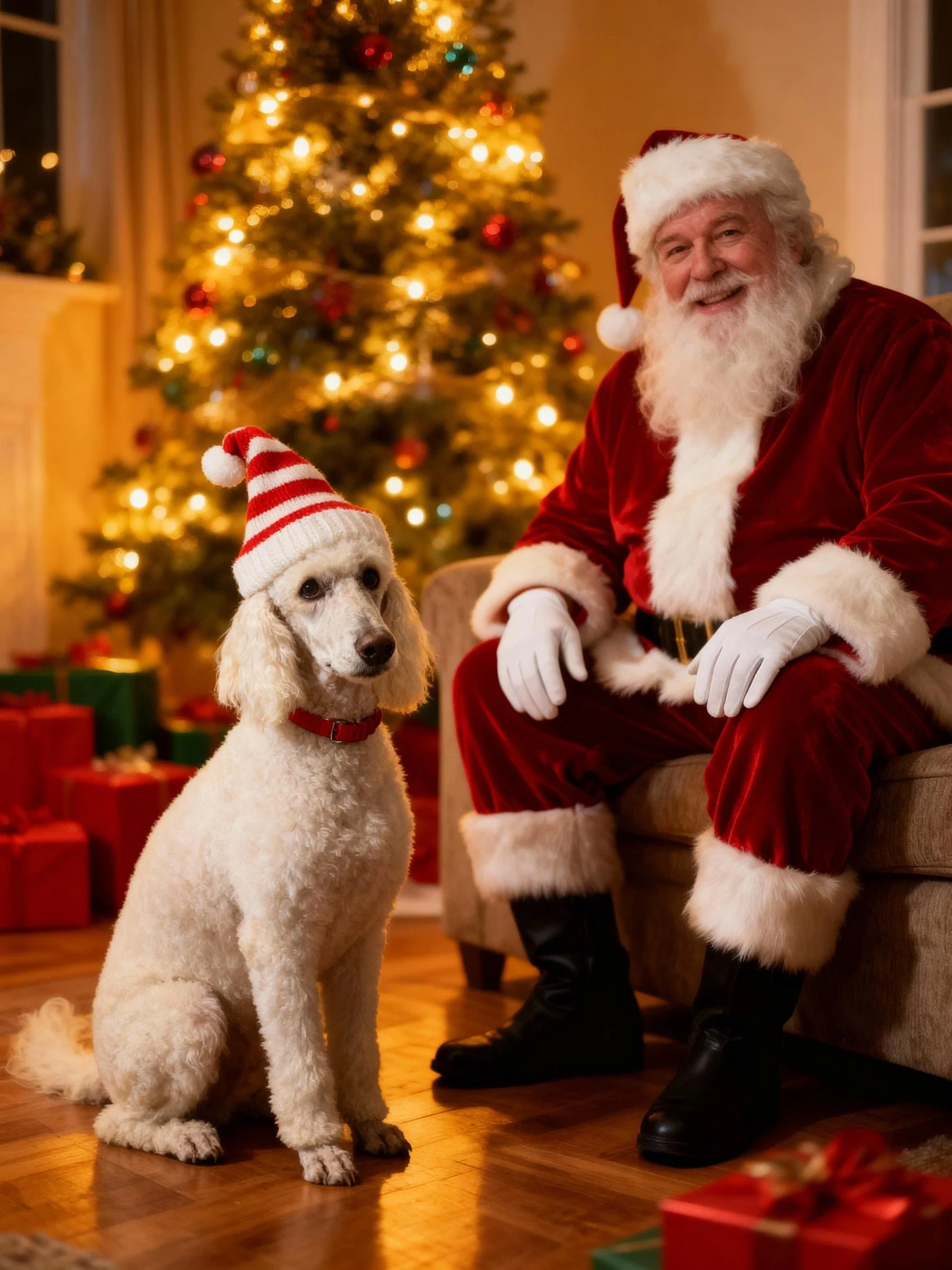 Miss Ivory with Santa