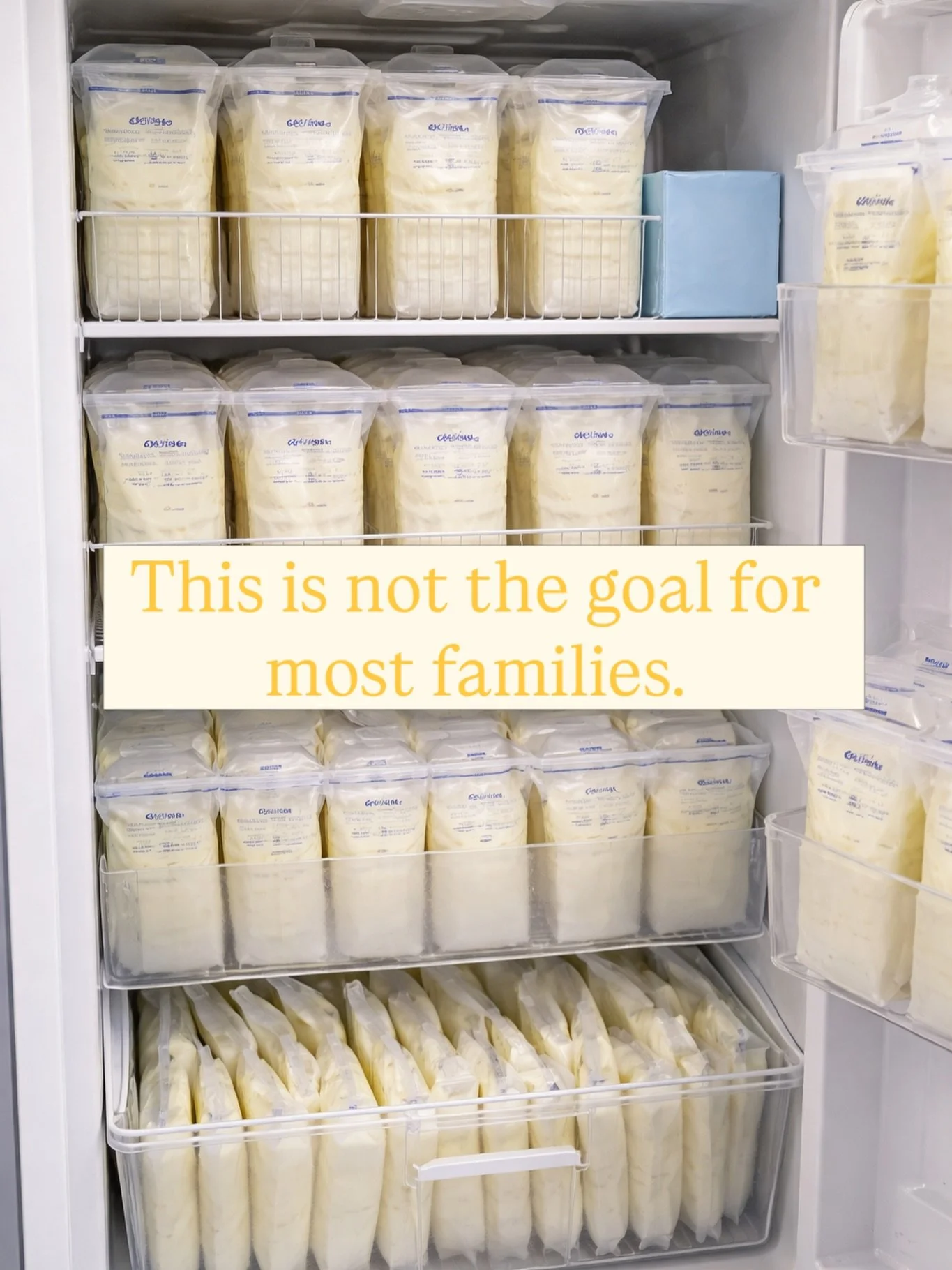 A full freezer can look impressive &mdash; but it&rsquo;s not the goal, or the best for most families.

Unless you&rsquo;re intentionally building a stash for a specific reason, over-pumping just to stockpile milk isn&rsquo;t something I encourage. Y
