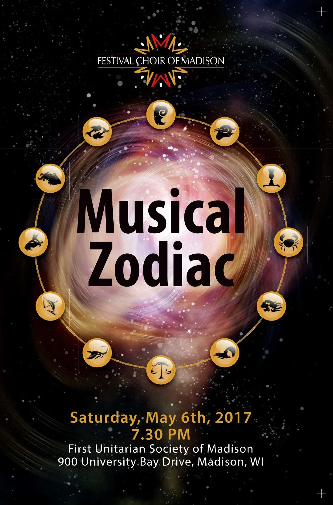 Musical Zodiac
Featuring works by Ennio Morricone (Scorpio), Hector Berlioz (Sagittarius), Claude Debussy (Leo), J.S Bach (Aires), and many more.
With this concert, we celebrate Mr. Ted Reinke’s 25th anniversary as our principal accompanist!