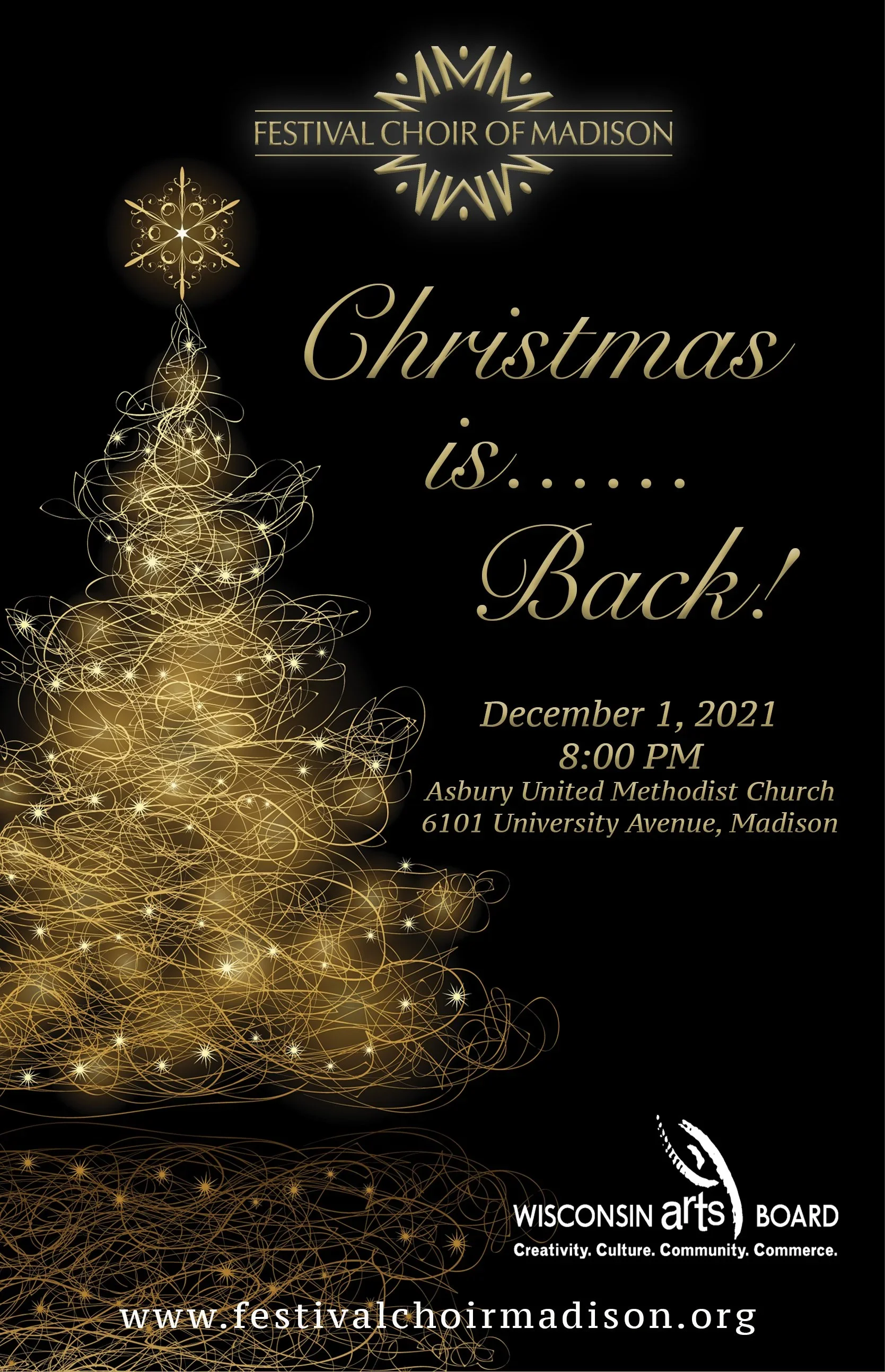 Christmas is.....Back!
Join Festival Choir in celebrating the holidays with a collection of carols, classics, and contemporary works as we kick off the holiday season and celebrate reconnecting with the ones we love.