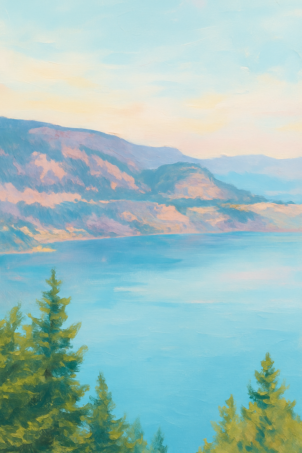 Scenic view of Okanagan Lake and mountains, reflecting local speech therapy service area