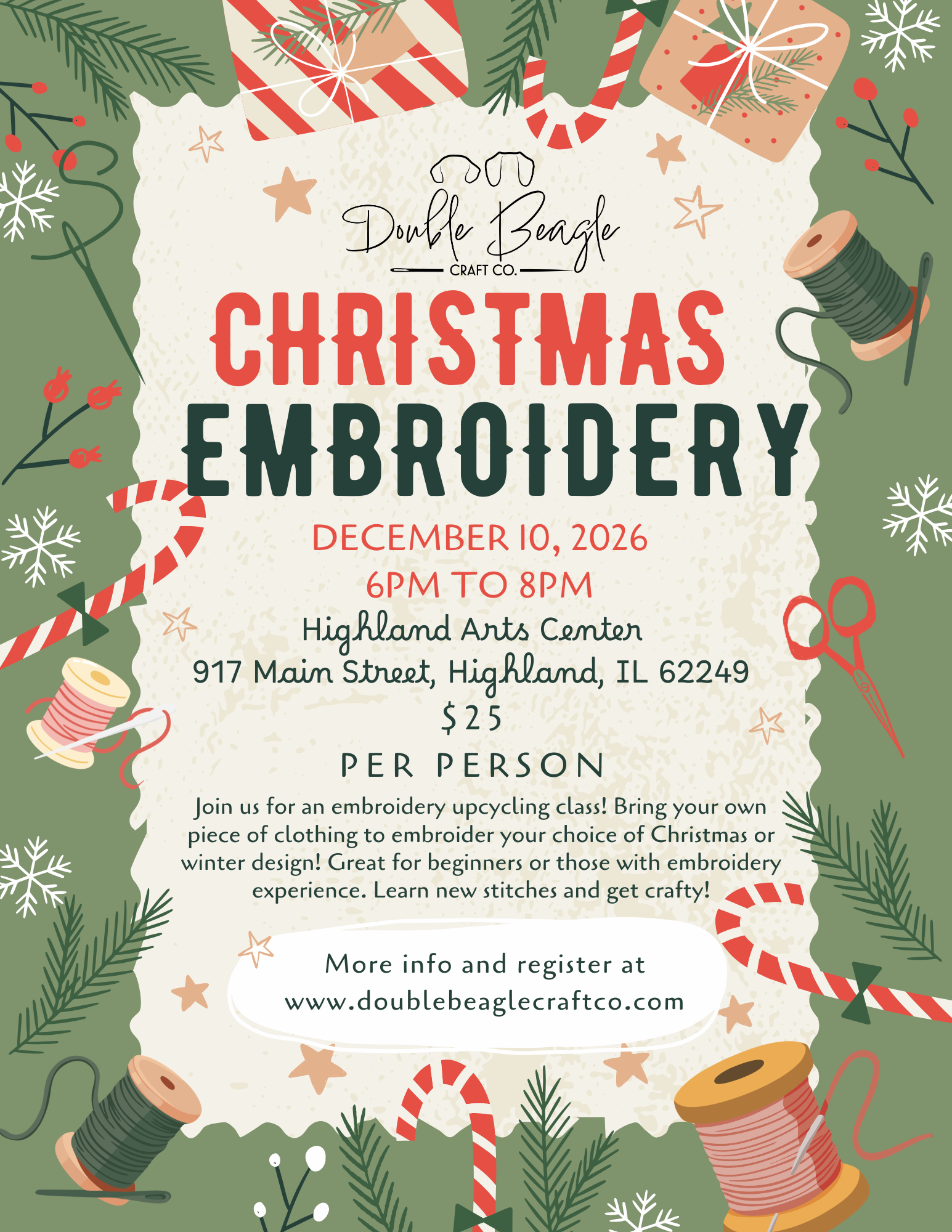 Christmas Embroidery Class