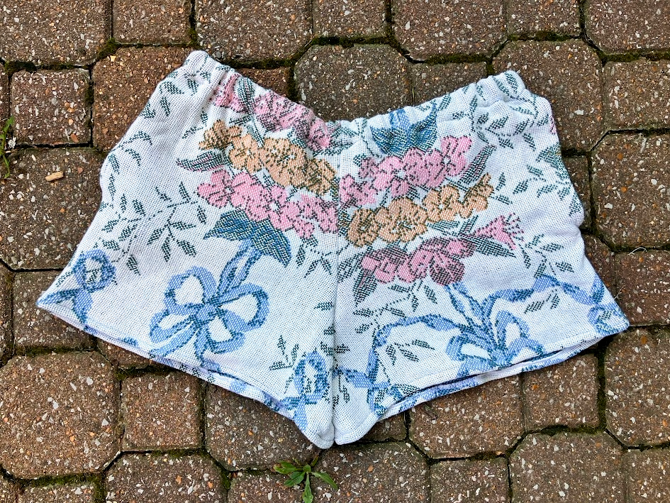 Upcycled Shorts - Flowers - Size Medium