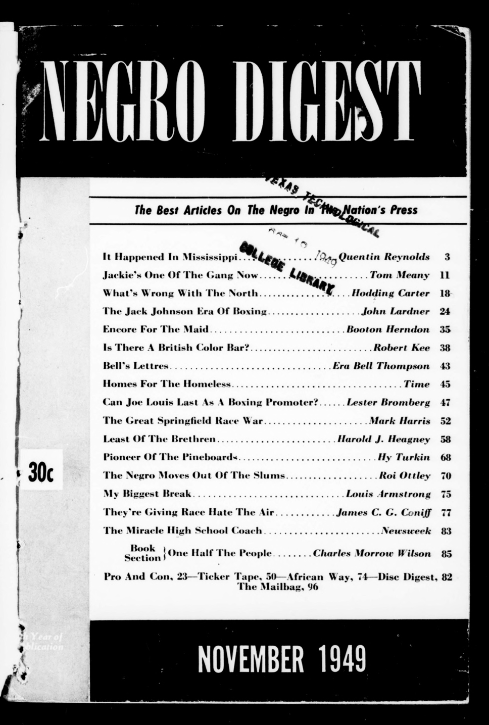 Negro Digest/Black World, November 1949