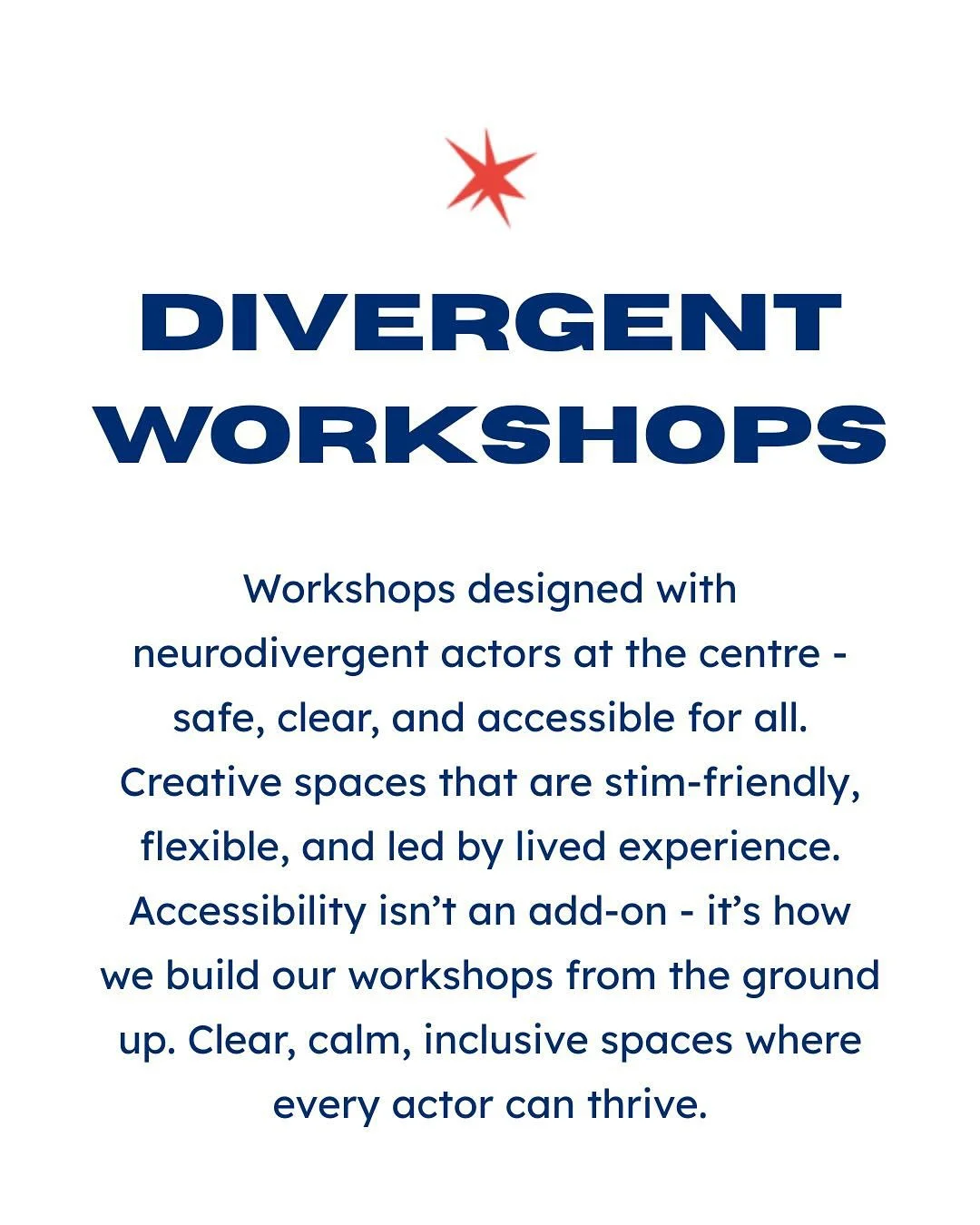 Happy October and Happy 4th Birthday to us! 🎂 To celebrate we&lsquo;re launching our workshop series, built with neurodivergent actors in mind but open to ALL. 

Three workshops. Three ways to grow your craft. All designed with neurodivergent actors