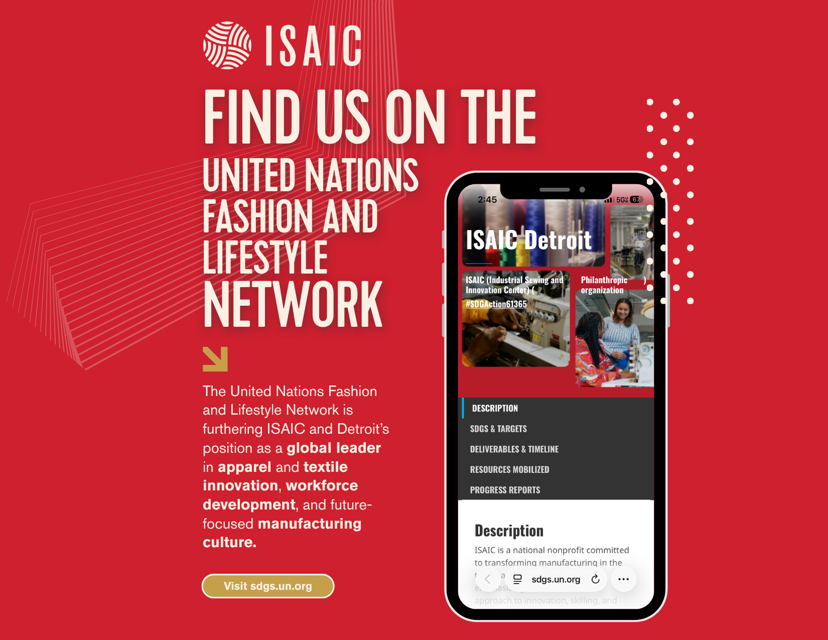 Detroit Industrial Sewing and Innovation Center Joins United Nations Fashion and Lifestyle Network&nbsp;