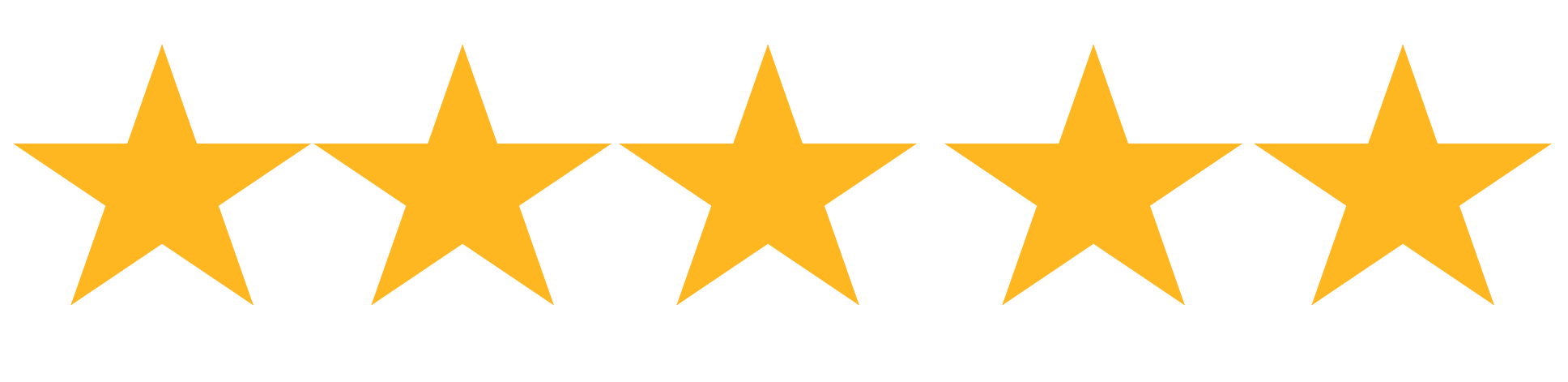 Five gold stars rating