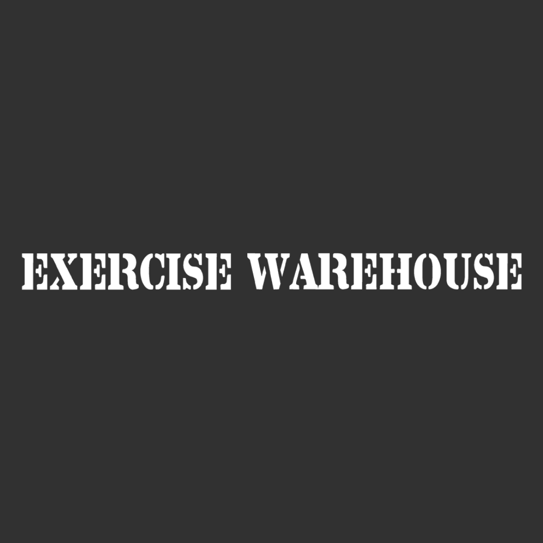 Dark background with white text that reads 'Exercise Warehouse' in a stencil font.