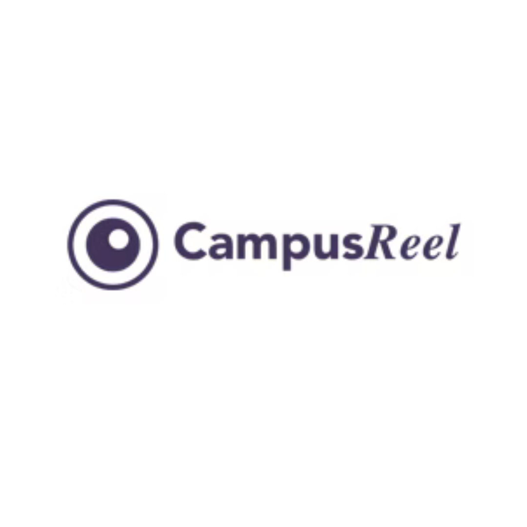 CampusReel logo with a circular icon and the text 'CampusReel' in purple.