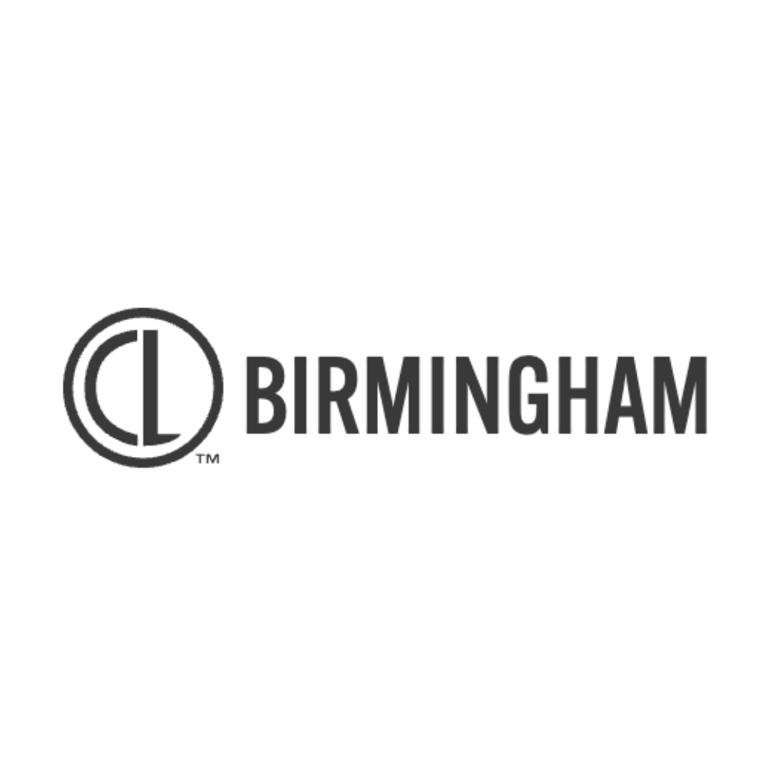 Black and white logo with a circle containing the initials 'CL' and the word 'BIRMINGHAM' next to it.
