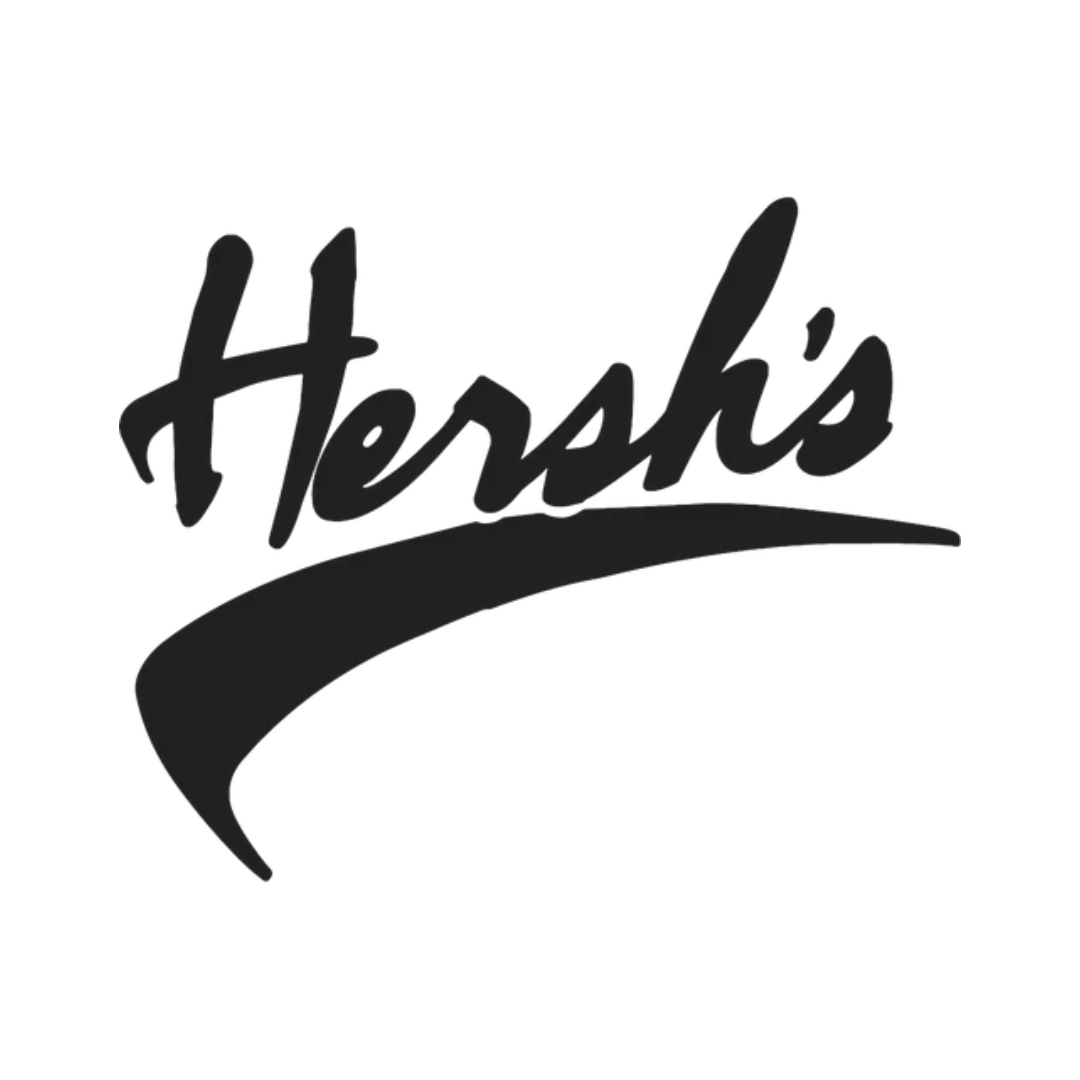 Hershey's logo in black and white handwritten style.
