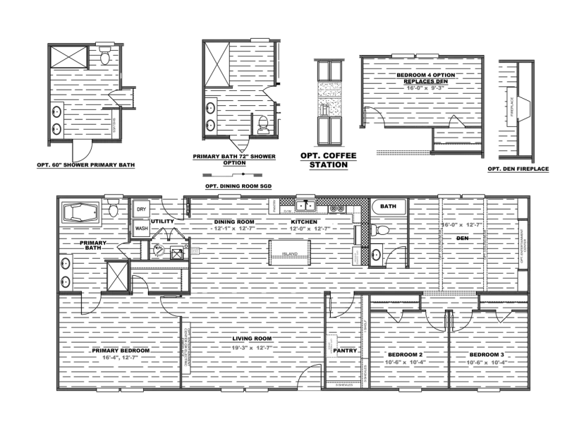 The Mountaineer, 3 bedroom 2 bath manufactured home at Mid Mo Home Center