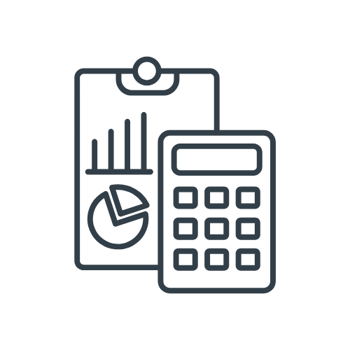 Charts and calculator icon representing Colleran Accounting Ongoing Accounting Support packages. 