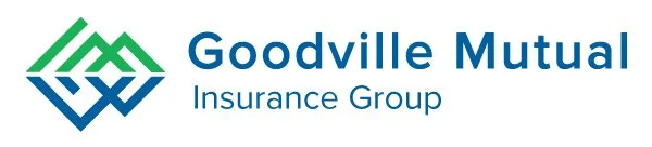 Goodville Mutual Insurance Group logo with green and blue geometric design