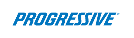 Progressive logo in blue and black text