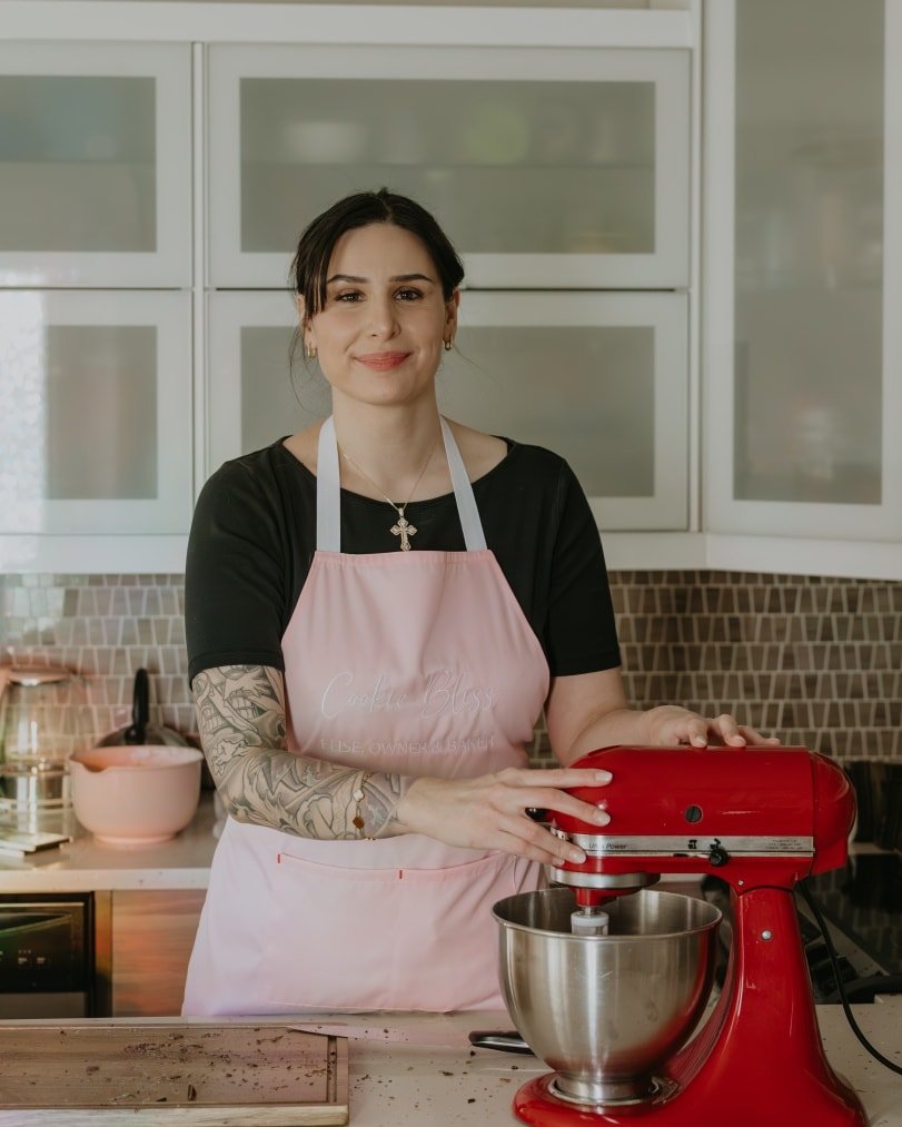 Hi! I'm Elise, the baker behind Cookie Bliss. It started, and still is, a small dream I started in my own kitchen. I bake with my heart, and want to share that with my community. 

A little about me: I'm 35, this is my first business and I'm taking i