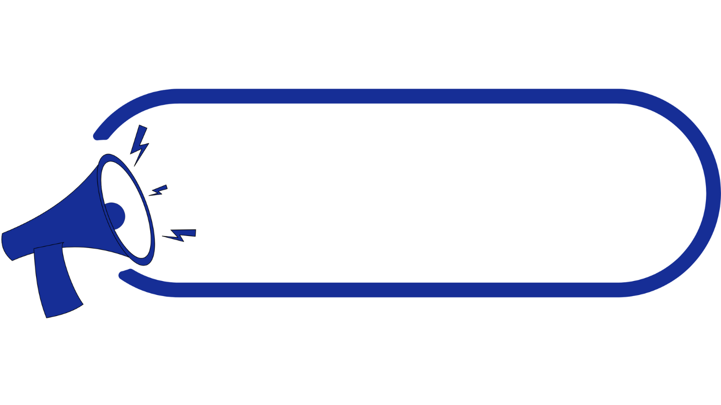 Grafik eines Megafons mit leerem Banner für Hinweise oder Aktionen