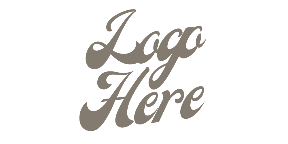 Placeholder image with the text 'Logo Here' in cursive font.