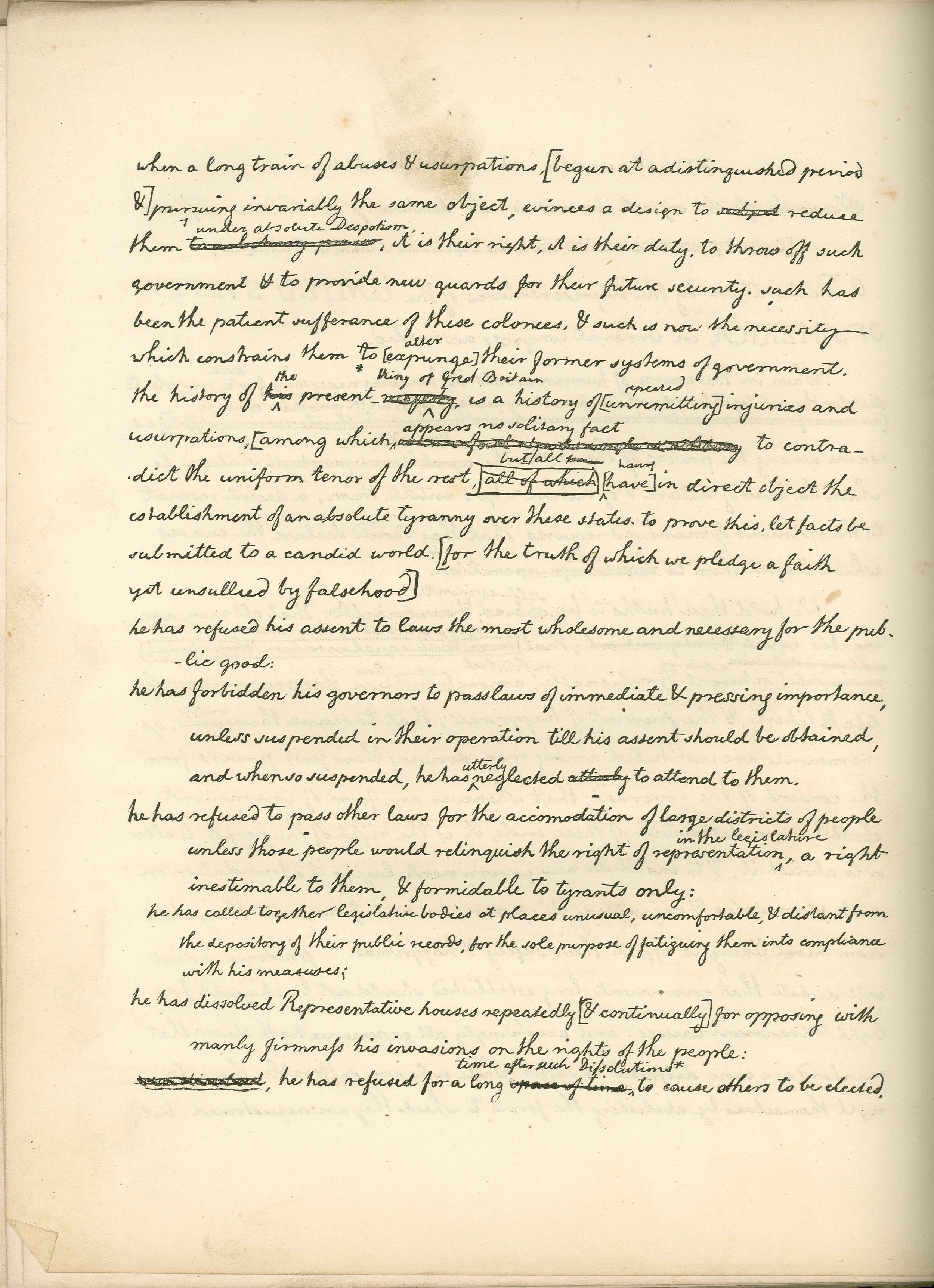 Declaration of Independence Rough Draft Page 2