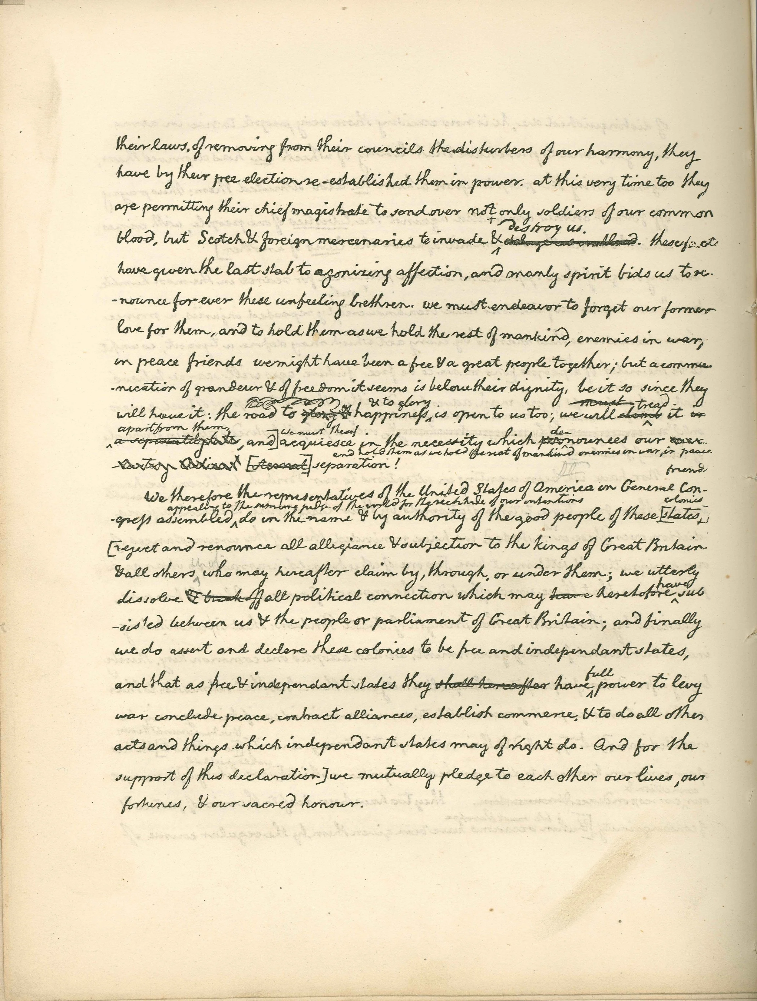 Declaration of Independence Rough Draft Page 6