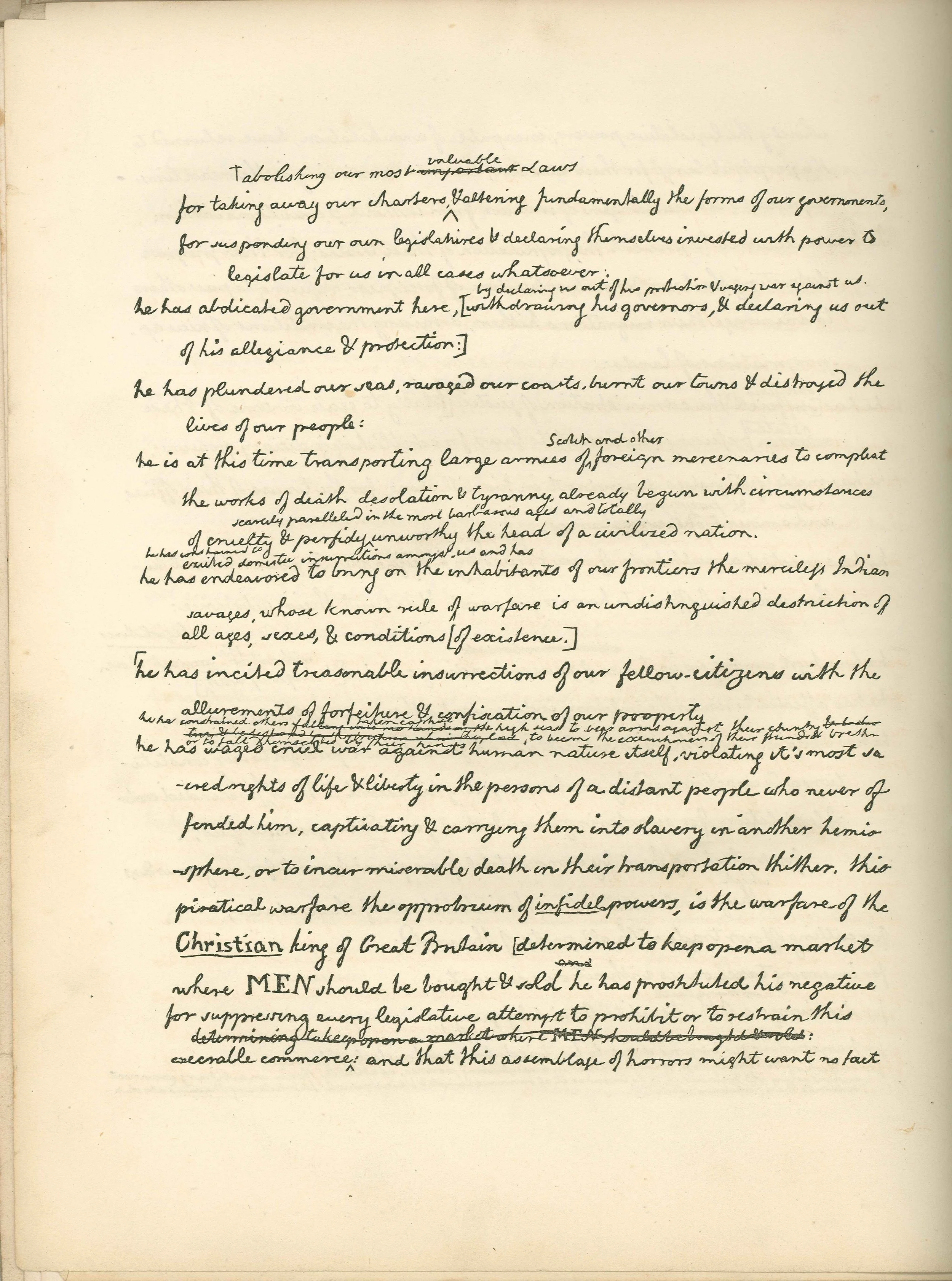 Declaration of Independence Rough Draft Page 4