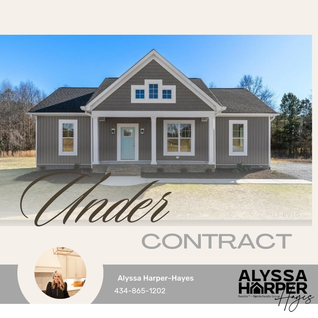I&rsquo;m thrilled to share that this stunning new construction home in the country is now under contract, and I&rsquo;m grateful to be the buyers&rsquo; agent for the sweetest buyers! 

☎️ 434-865-1202
❤️Alyssa Harper- Pointe Realty Group
🖥️WWW.ALY