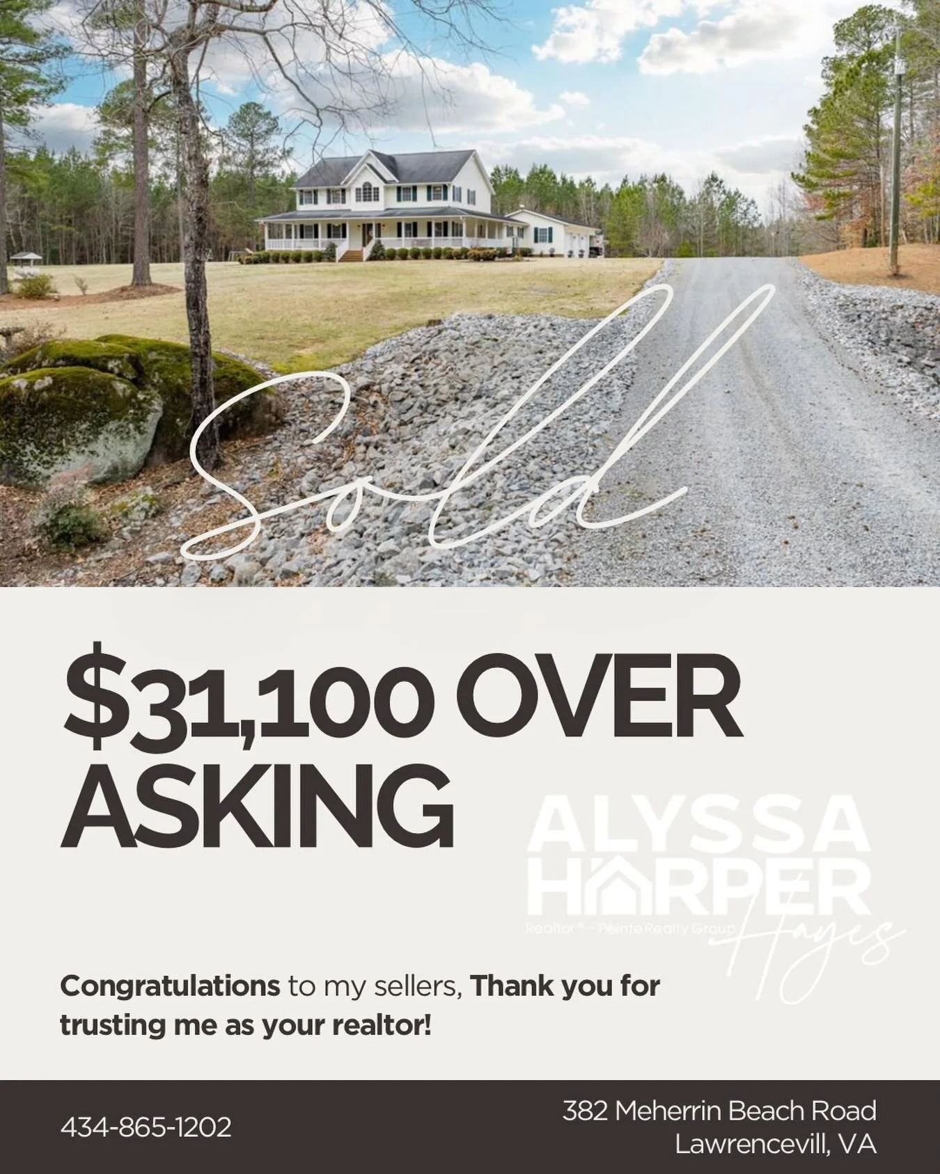 This home went under contract quickly and sold for more than the asking price! 

Throughout the process, we faced several challenges, but with the help of our wonderful sellers and skilled attorneys, we navigated through them effectively. A lender st