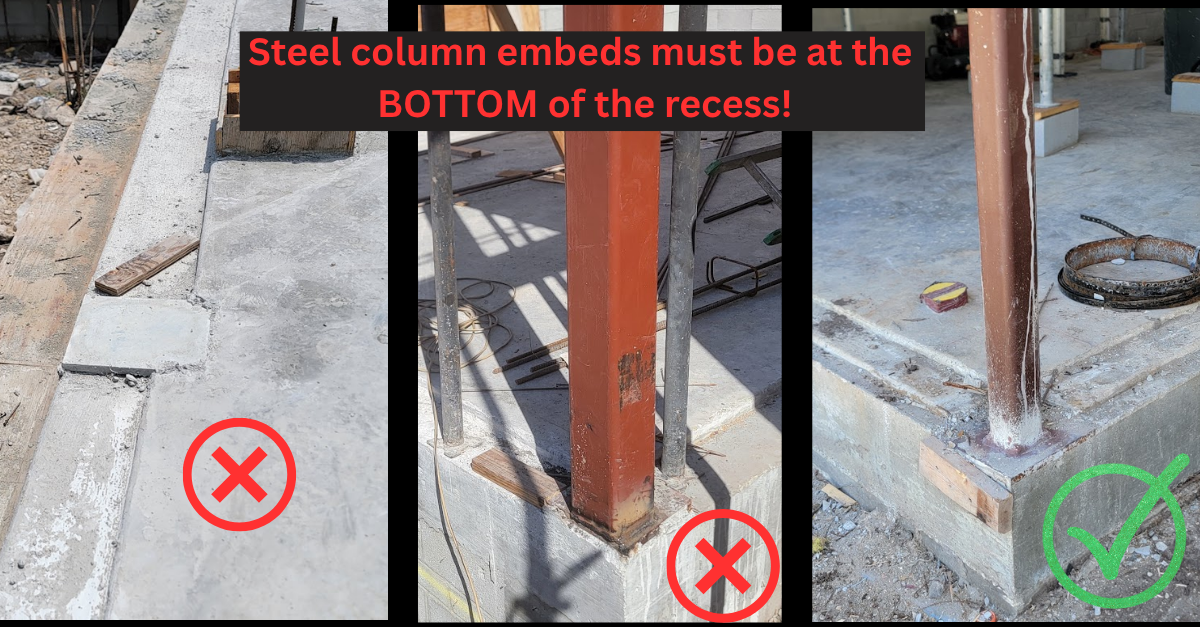 A steel embed placed one inch too high can cost THOUSANDS to correct.