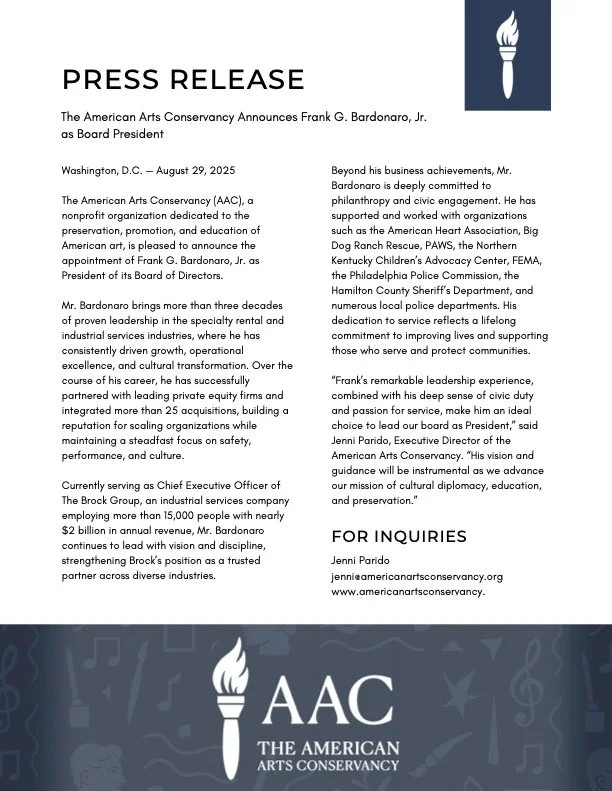Press Release: AAC Appoints Frank G. Bardonaro, Jr. as President