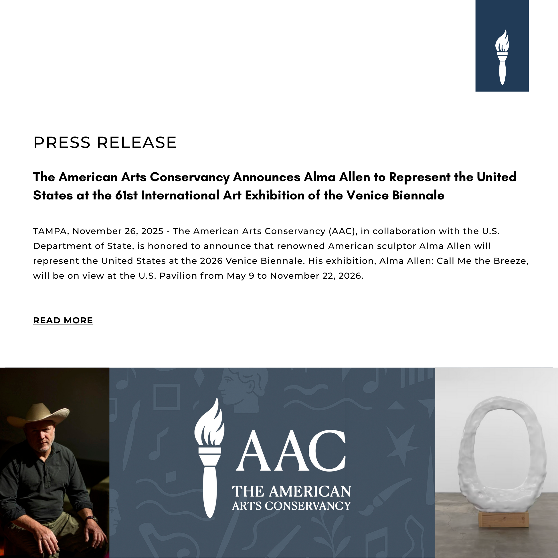 The American Arts Conservancy Announces Alma Allen to Represent the United States at the 61st International Art Exhibition of the Venice Biennale