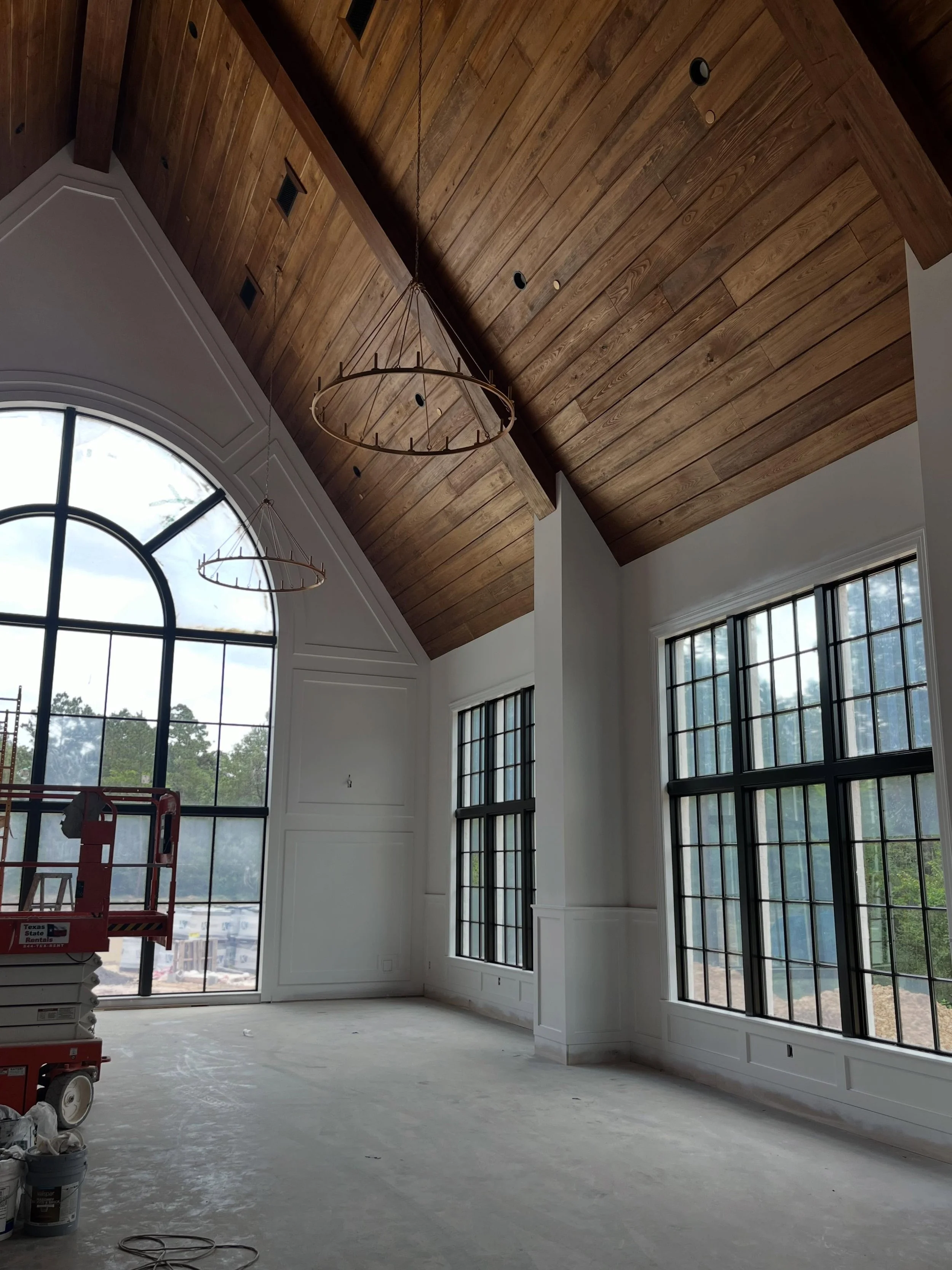 A glimpse at the chapel windows. The heart of the venue is nearly complete.