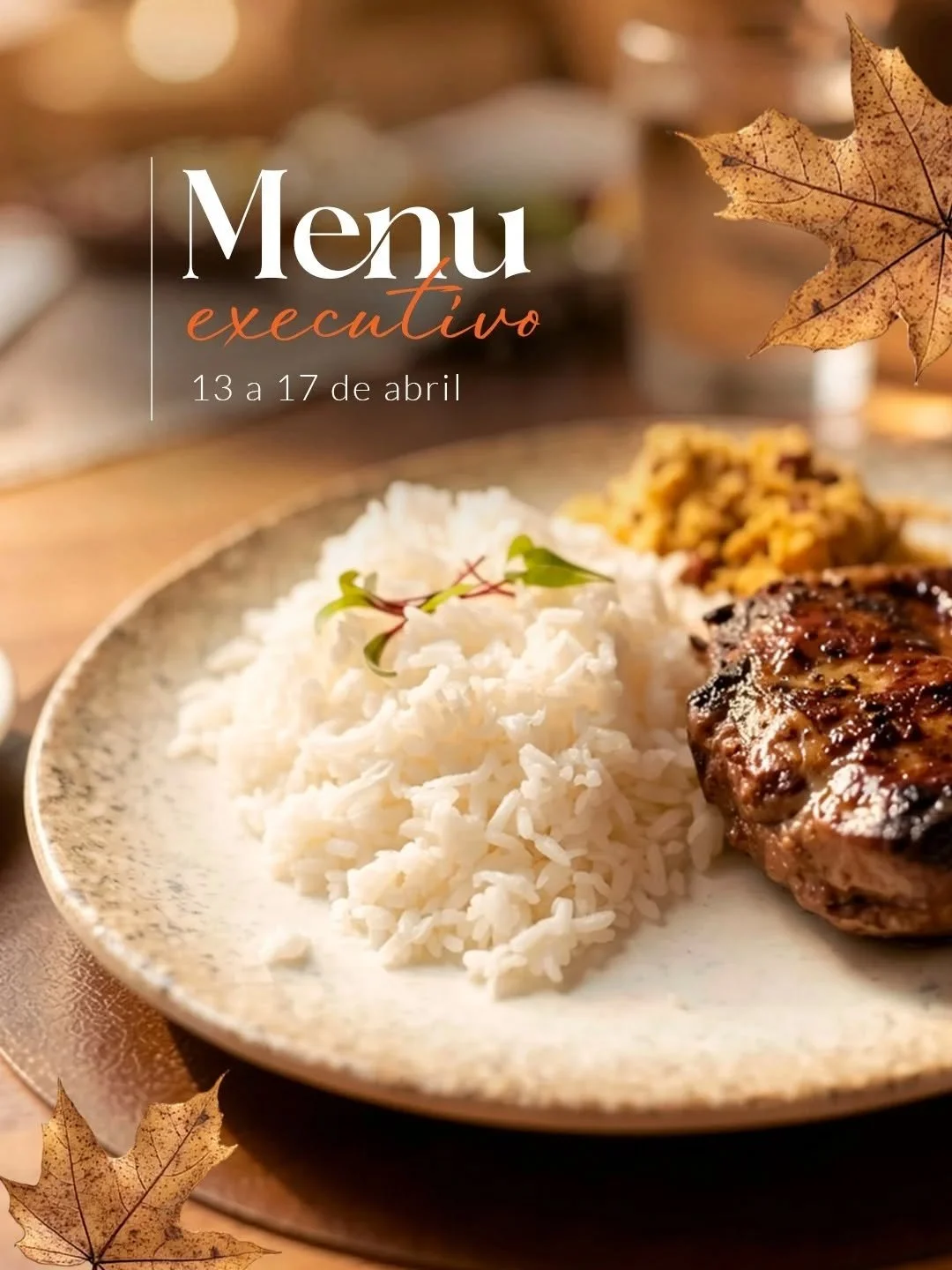 A excel&ecirc;ncia tamb&eacute;m mora na consist&ecirc;ncia. Nosso menu executivo acompanha a sua semana com pratos di&aacute;rios que unem t&eacute;cnica, frescor e a agilidade que a sua rotina pede.

O conforto de encontrar o seu prato favorito sem