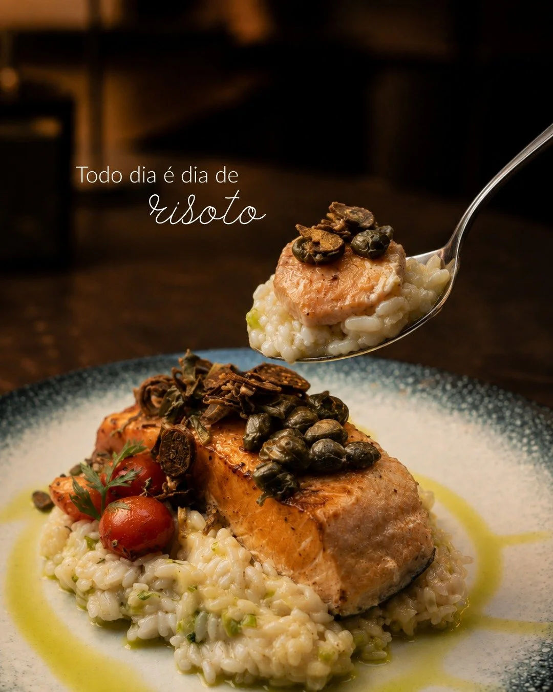 Cremosidade e sabor na medida exata. ✨

Nosso risoto combina a t&eacute;cnica cl&aacute;ssica com ingredientes selecionados para criar uma experi&ecirc;ncia reconfortante e cheia de sofistica&ccedil;&atilde;o. O prato perfeito para elevar o seu almo&