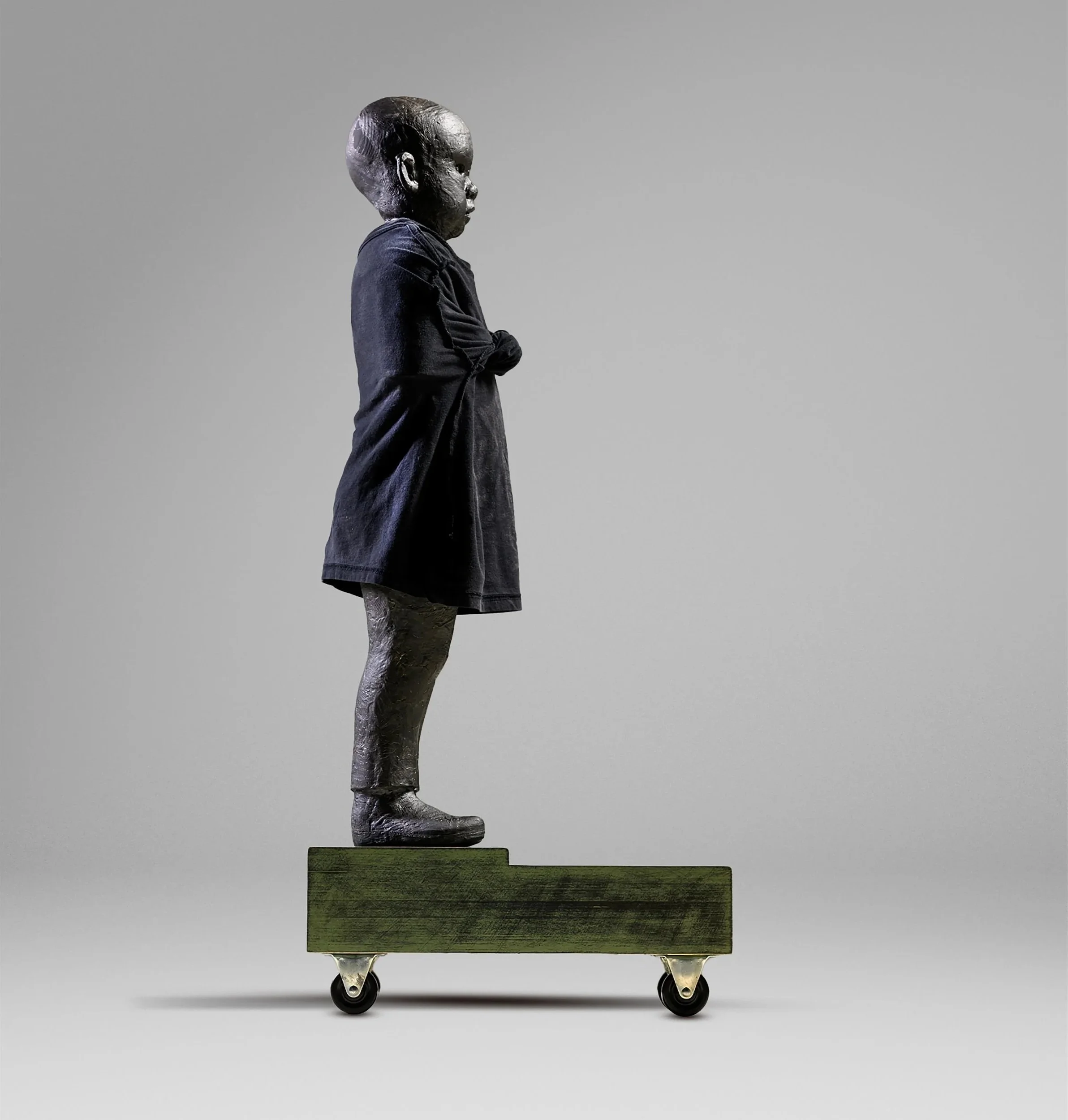 Figure with Life and Death Aspects, Ceramic/Mixed Media, 40 x 11 x 18, 2021-24