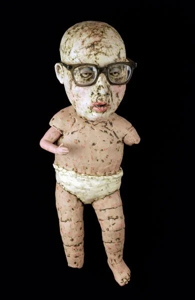Figure in Diaper and Glasses, ceramic, 18” x 10” x  8,” 2000