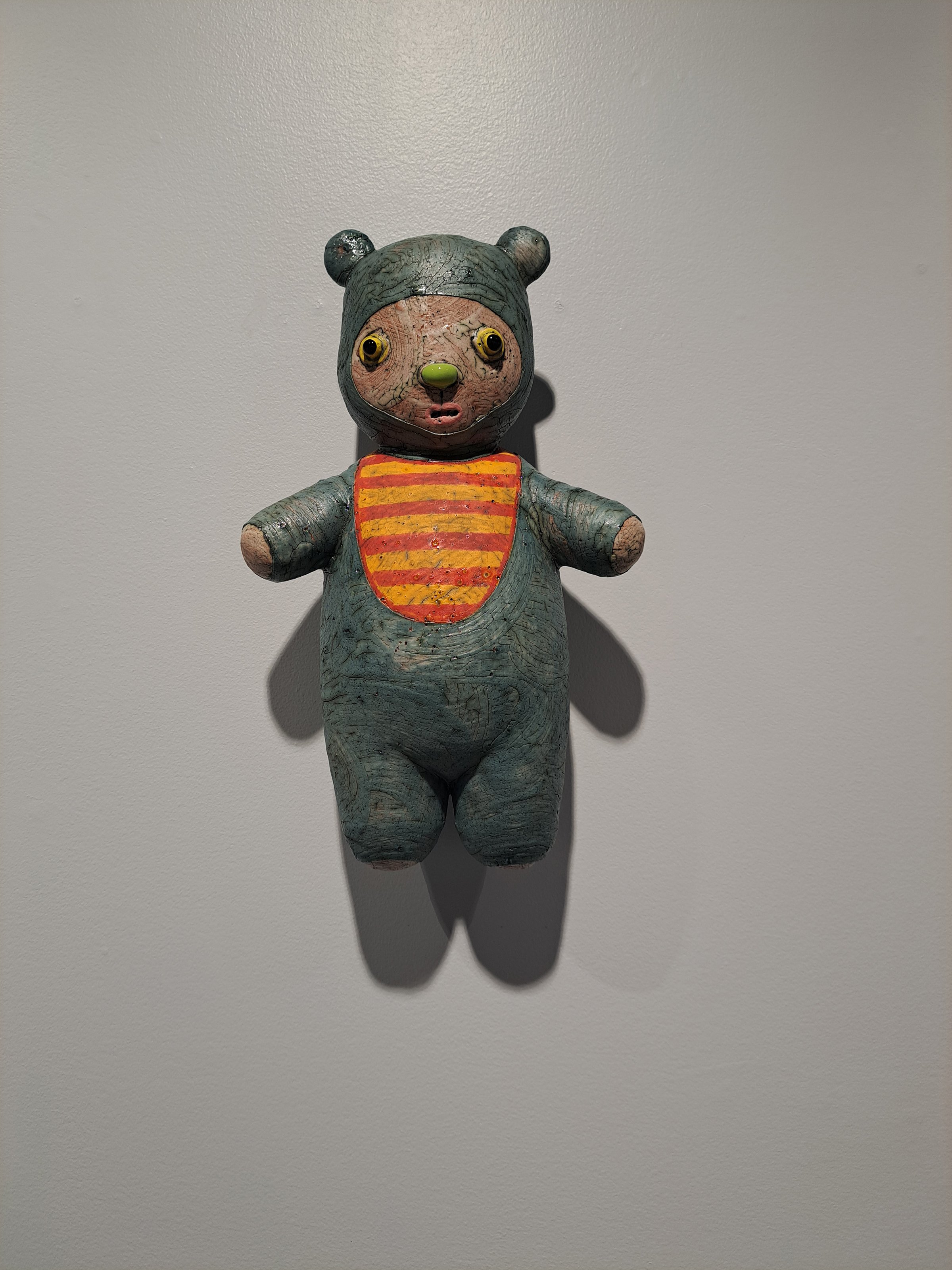 Bib Bear, Ceramic, 13 x 7 x 5, 2025